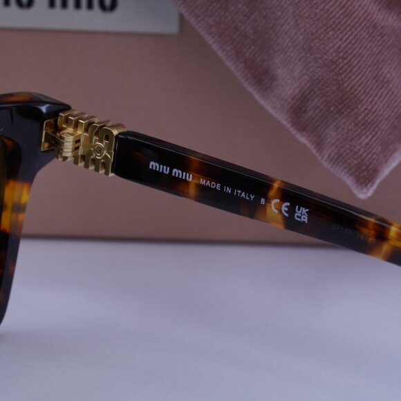 Miu Miu MU13ZSF VAU01T Rectangle Sunglasses – Honey Havana main image 4